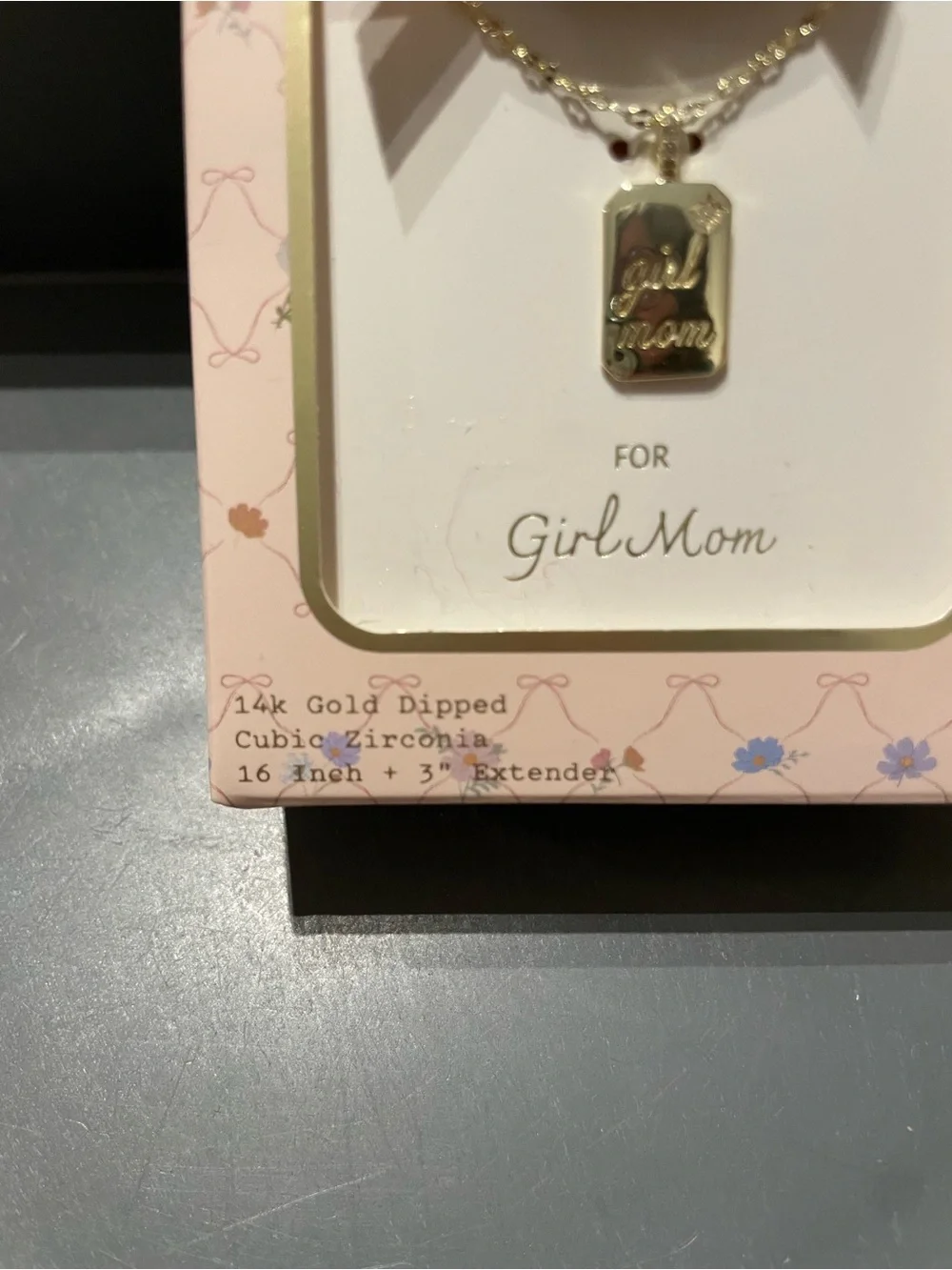 A New Day 14k gold-dipped “Girl Mom” pendant necklace 16 inch + 3” Extender New - Picture 2 of 2